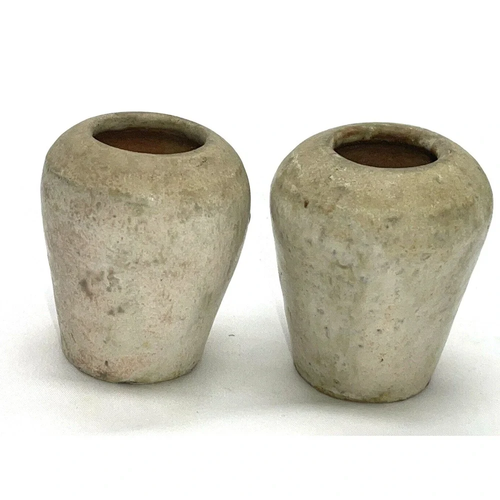 Vintage Armogres, Miniature Belgium Pottery Vases, Handmade 2.75